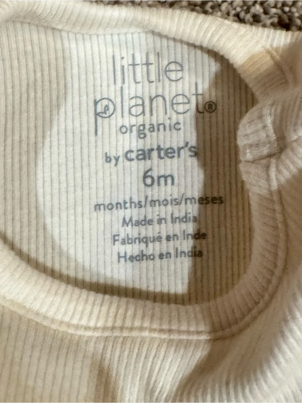 Carter's Cream Ruffle Shoulder Long-Sleeve Pajama Set